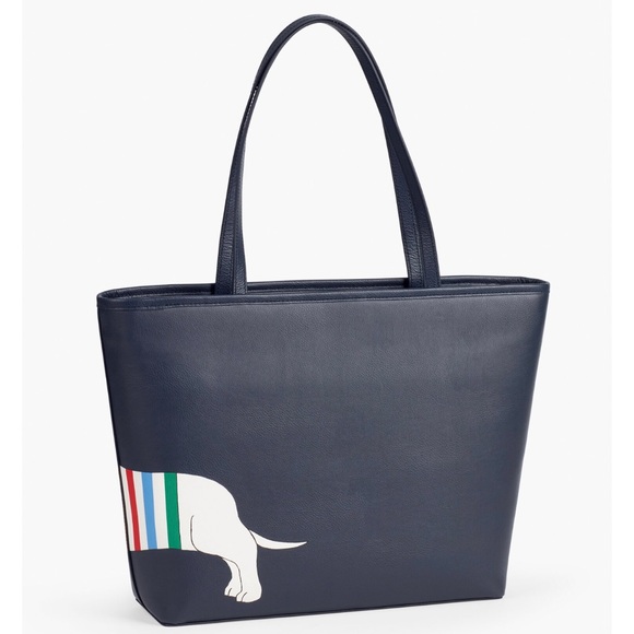 Talbots Striped Dachshund Print Tote Purse NEW - Picture 2 of 7